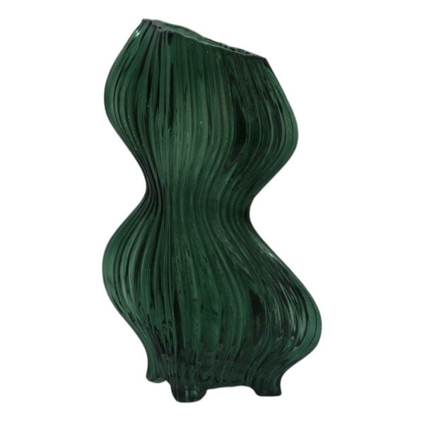 Cam Boğumlu Vazo Şeffaf Yeşil