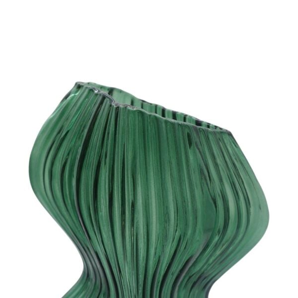 Cam Boğumlu Vazo Şeffaf Yeşil