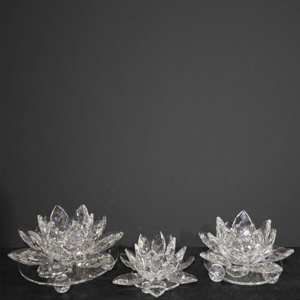 Üçlü Cam Lotus Set Şeffaf