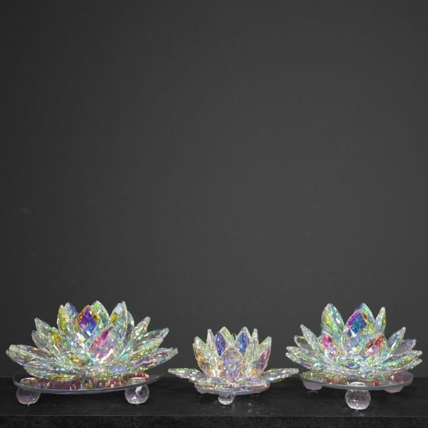 Üçlü Cam Lotus Set Renkli