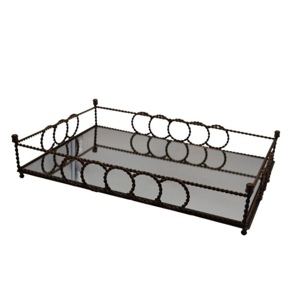 HALKALI METAL TEPSİ 35 X 50 CM Gold Eskitme