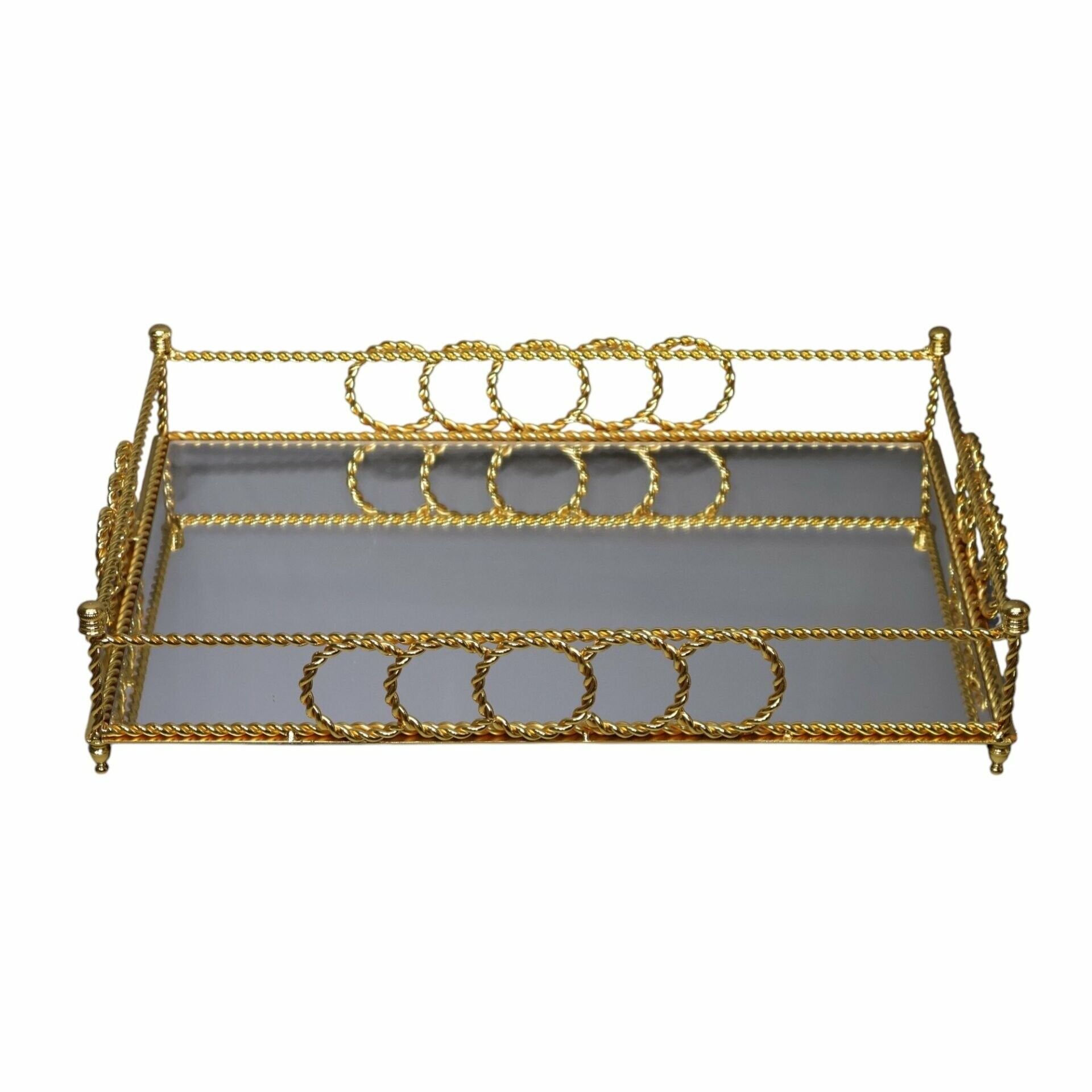 HALKALI METAL TEPSİ 35 X 50 CM Gold