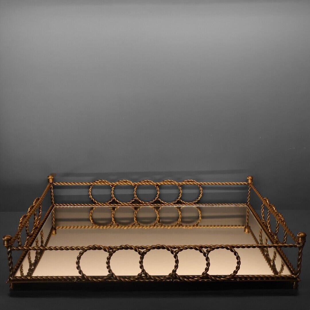 HALKALI METAL TEPSİ 35 X 50 CM Gold Eskitme