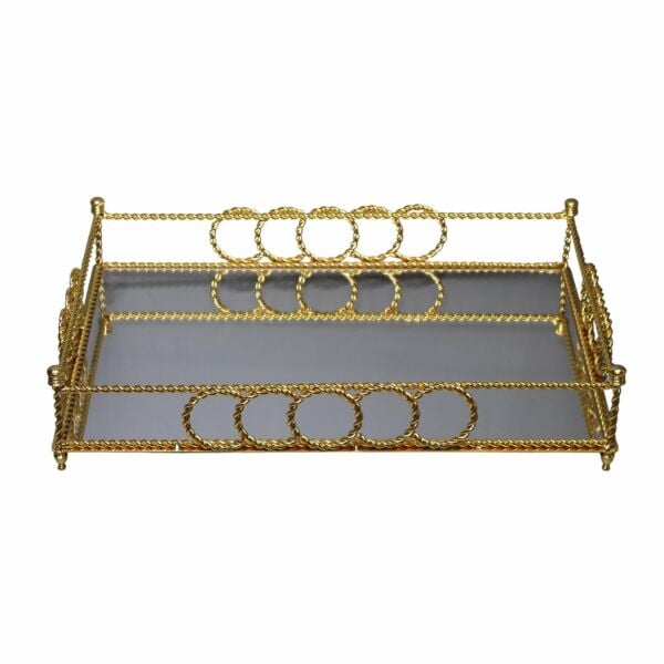 HALKALI METAL TEPSİ 35 X 50 CM Gold Gold