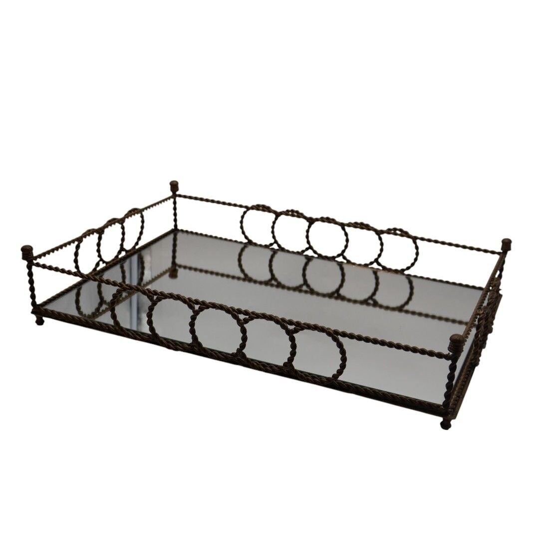 HALKALI METAL TEPSİ 35 X 50 CM Gold Gümüş