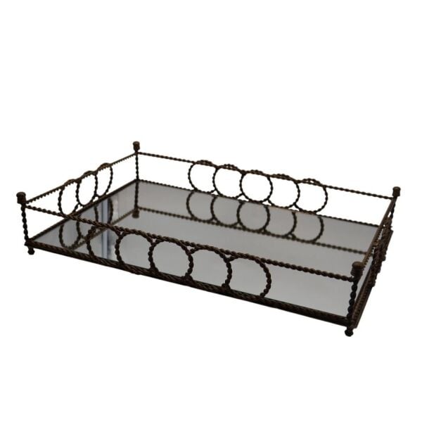 HALKALI METAL TEPSİ 35 X 50 CM Gold Gümüş