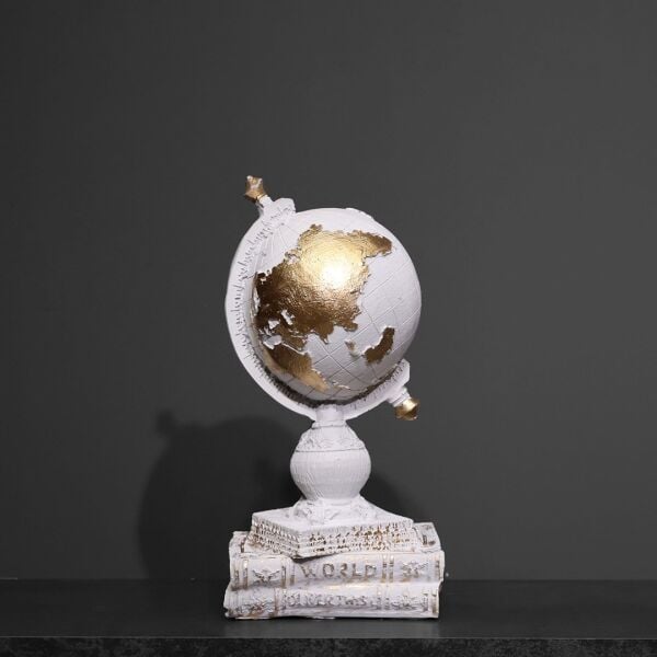 Kitaplı Dünya Biblo Beyaz Gold 12x27 CM