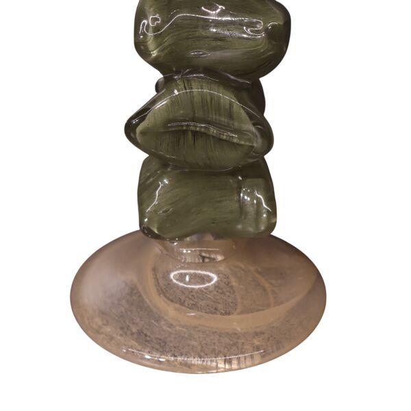 Yeşil Cam Taş Mumluk Küçük