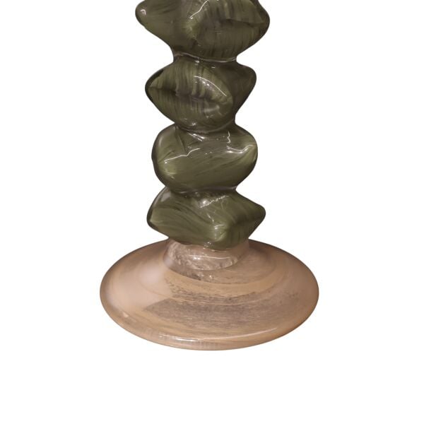 Yeşil Cam Taş Mumluk Büyük