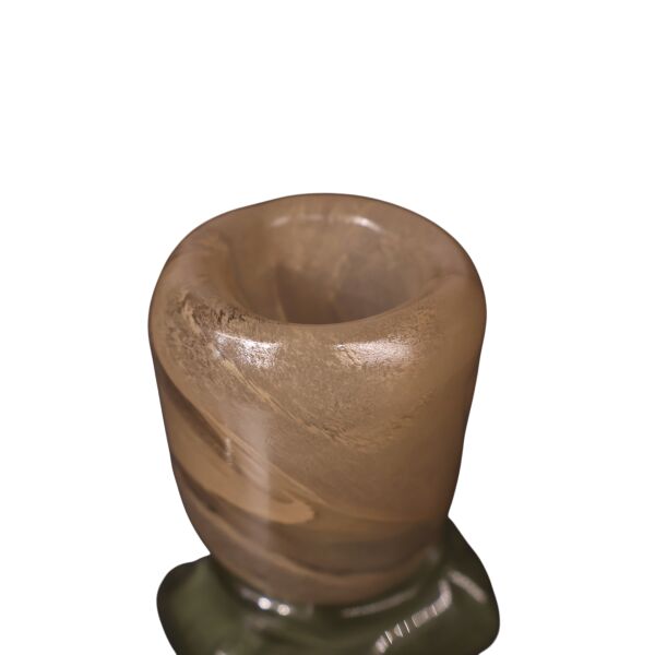 Yeşil Cam Taş Mumluk Büyük