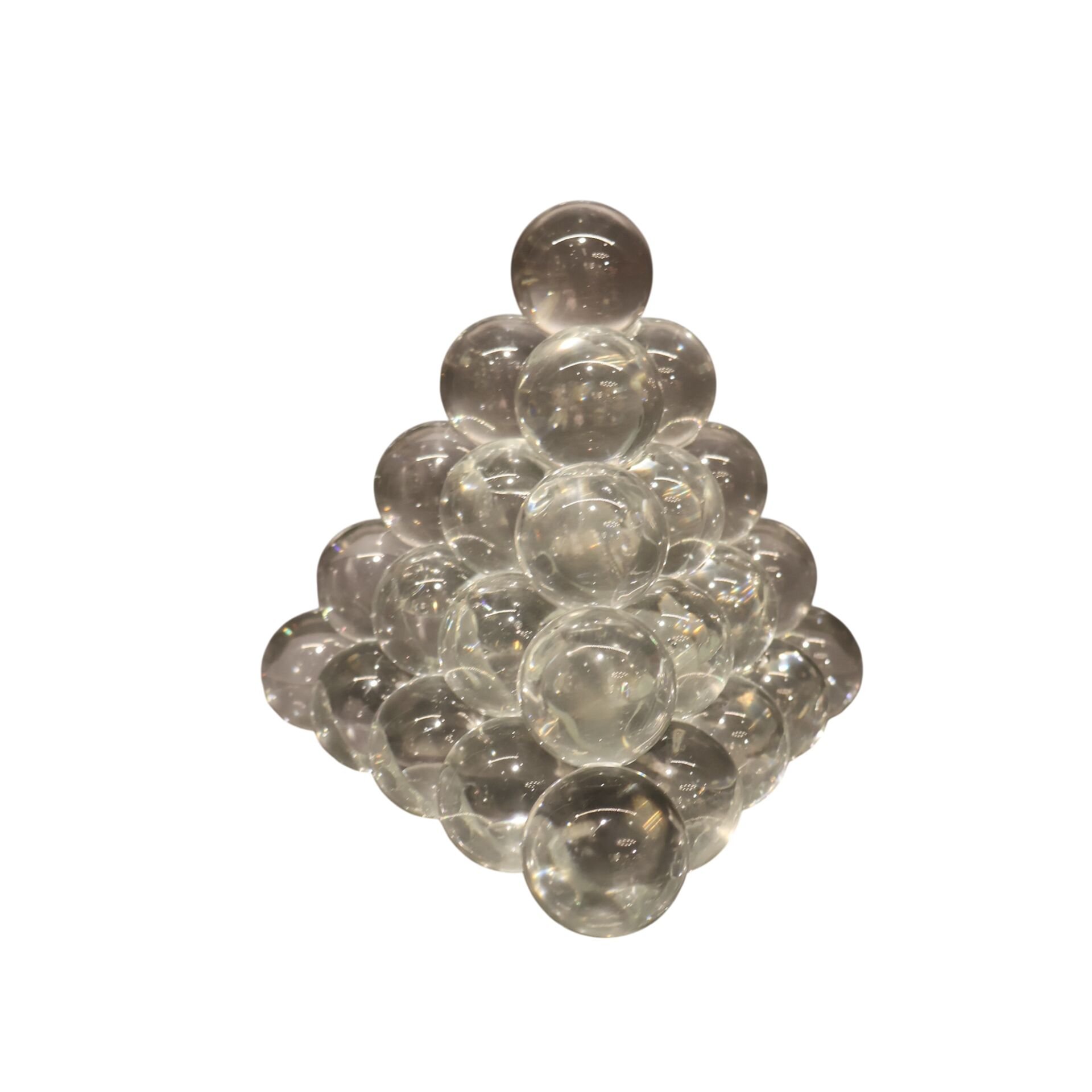 Şeffaf Cam Piramit Orta