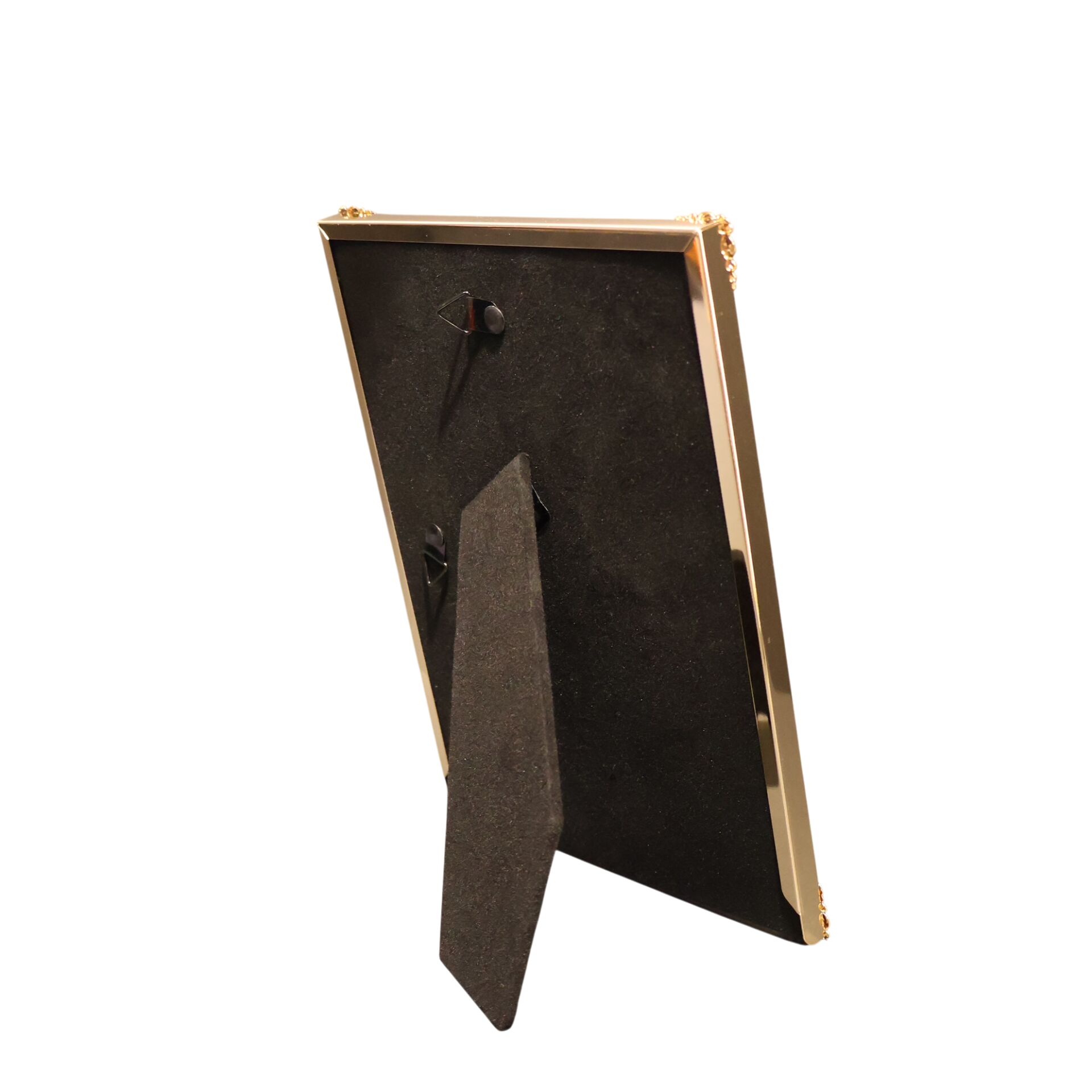 Metal Çerçeve Köşe Desenli Gold Küçük