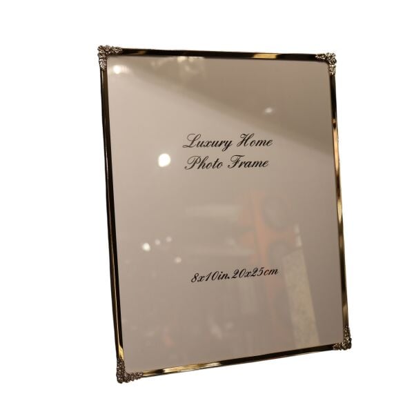 Metal Çerçeve Köşe Desenli Gold Büyük