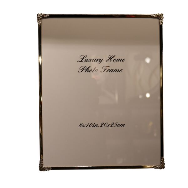 Metal Çerçeve Köşe Desenli Gold Büyük