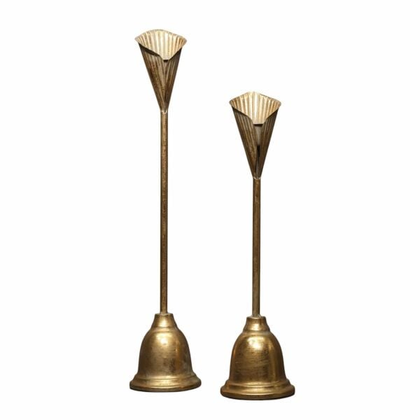 Çiçek Detaylı İthal İkili Mumluk