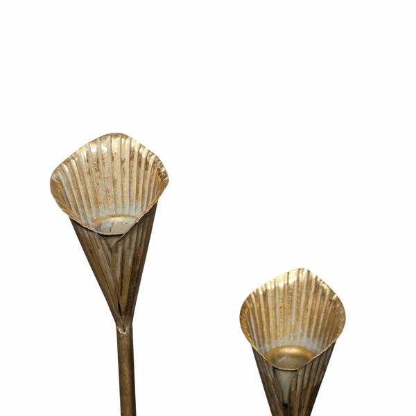 Çiçek Detaylı İthal İkili Mumluk