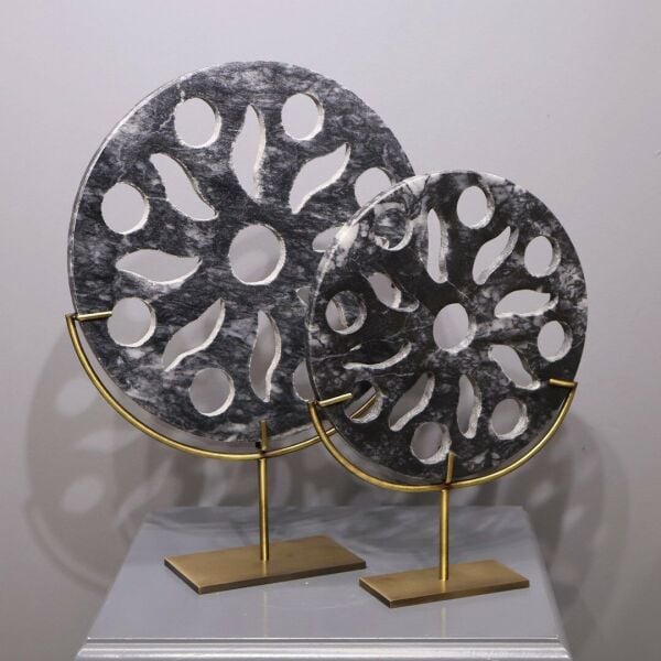 İkili Siyah Mermer Füzyon Obje