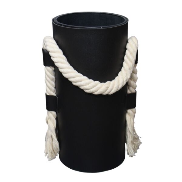 İkili Cam Deri Kaplı İpli Vazo