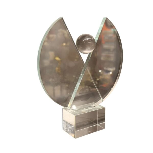 V Kristal Obje Şeffaf Büyük