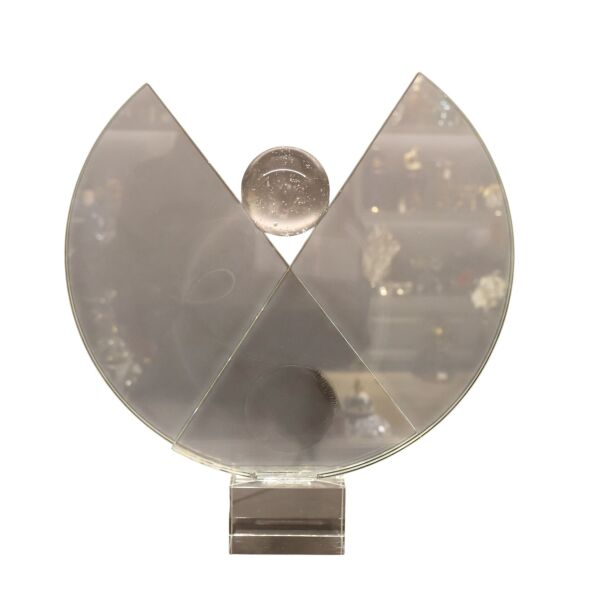 V Kristal Obje Şeffaf Büyük Mavi