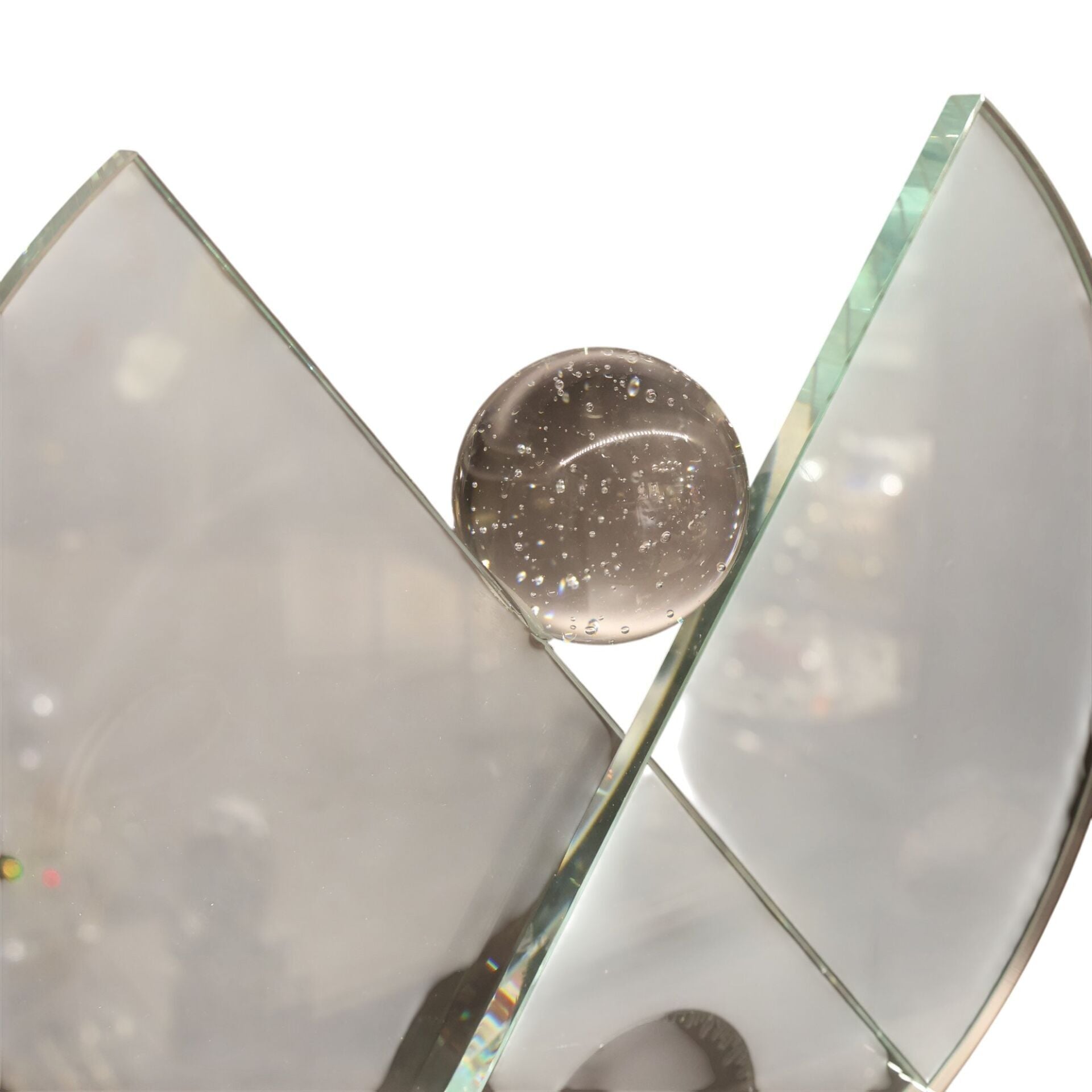 V Kristal Obje Şeffaf Büyük Şeffaf