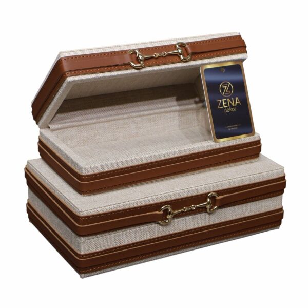 İkili Ketek Kutu Gri Siyah Kemerli Vizon