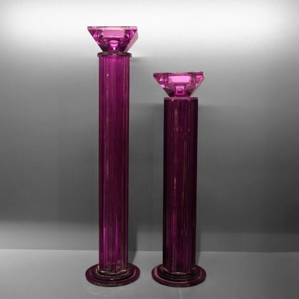 Mor Kare Sütun Şamdan