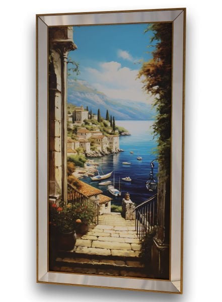 Ayna Çerçeve Manzara LS4144 Gold Tablo 70x130