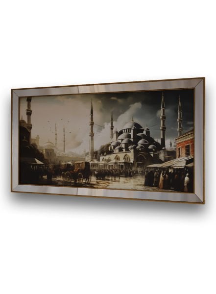 Ayna Çerçeve Cami Manzara TR2330 Gold Tablo 70x130