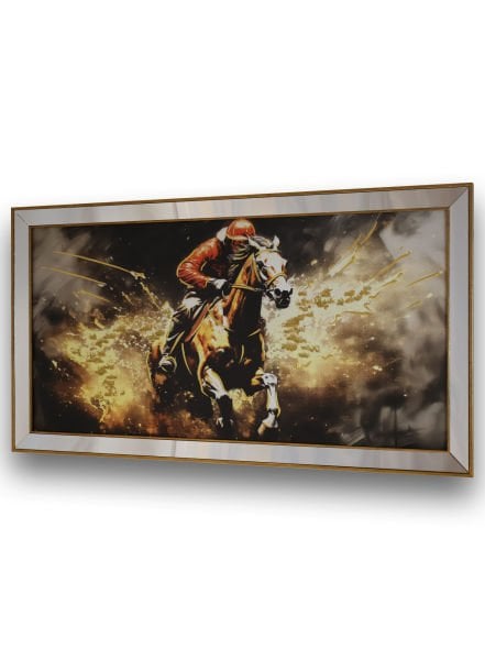 Ayna Çerçeve Yarış Atı AN2978 Gold Tablo 70x130