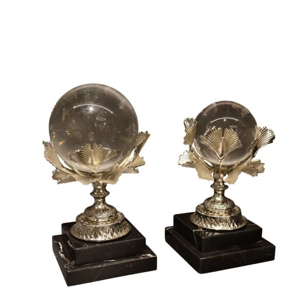 Mermer Kaideli Pirinç Gümüş İkili Küre