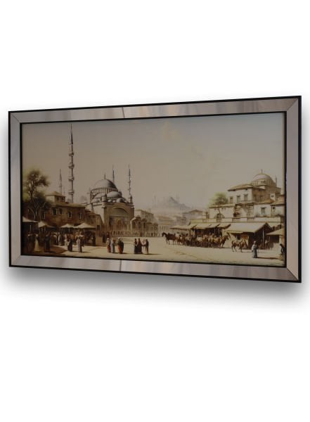 Ayna Çerçeve Siyah Cami Manzara TR2358 Tablo 70x130