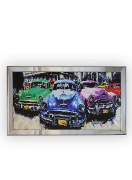 Ayna Çerçeve Gümüş Klasik Arabalar VH002 Tablo 70x130