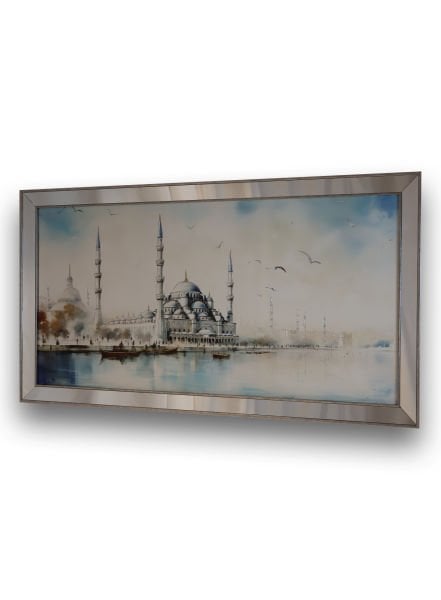 Ayna Çerçeve Gümüş Cami Manzara TR2370 Tablo 70x130