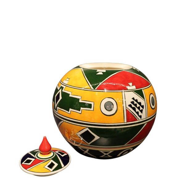 Etnik Desen Yuvarlak Küp