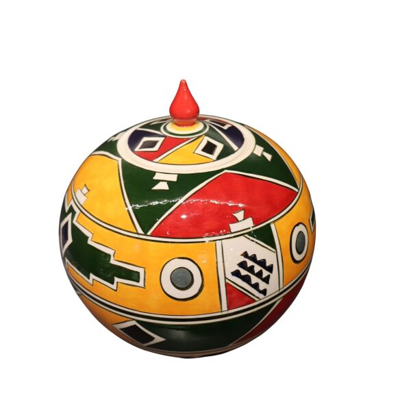 Etnik Desen Yuvarlak Küp