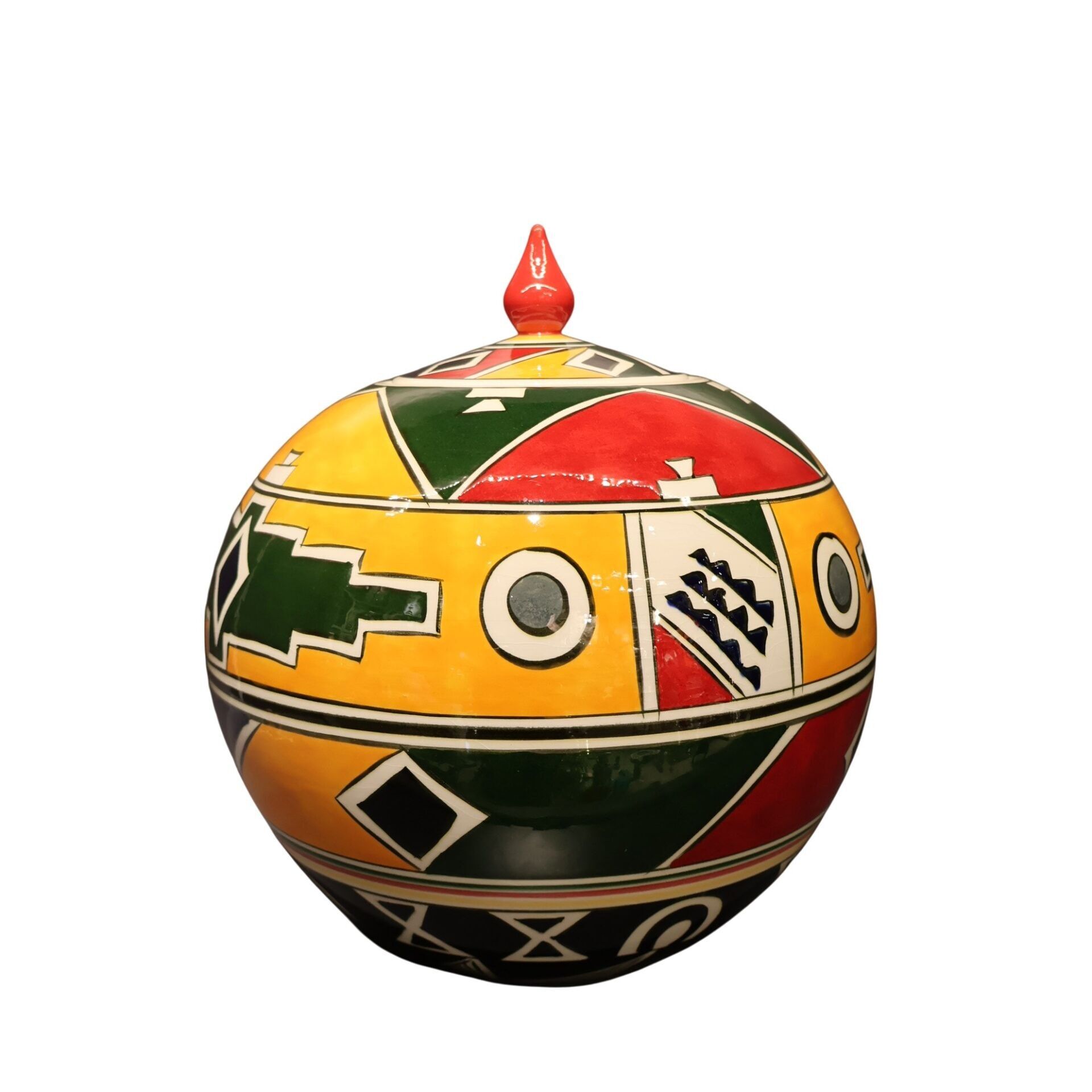 Etnik Desen Yuvarlak Küp