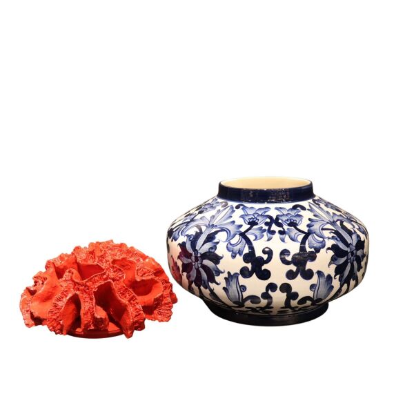 Kırmızı Mercan Kapak Blue Balnc Yassı Küp