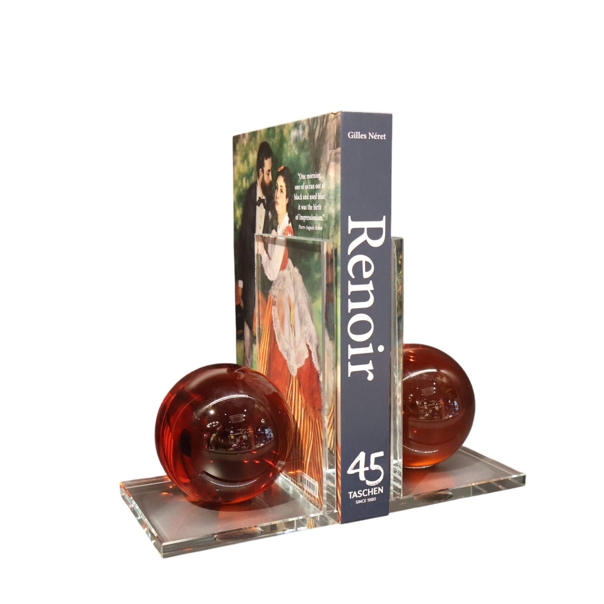 Küre Kitap Tutucu Şeffaf-Turuncu