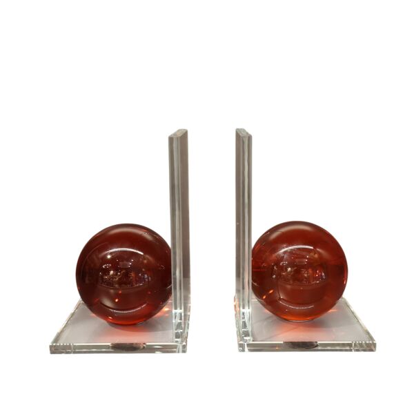 Küre Kitap Tutucu Şeffaf-Turuncu