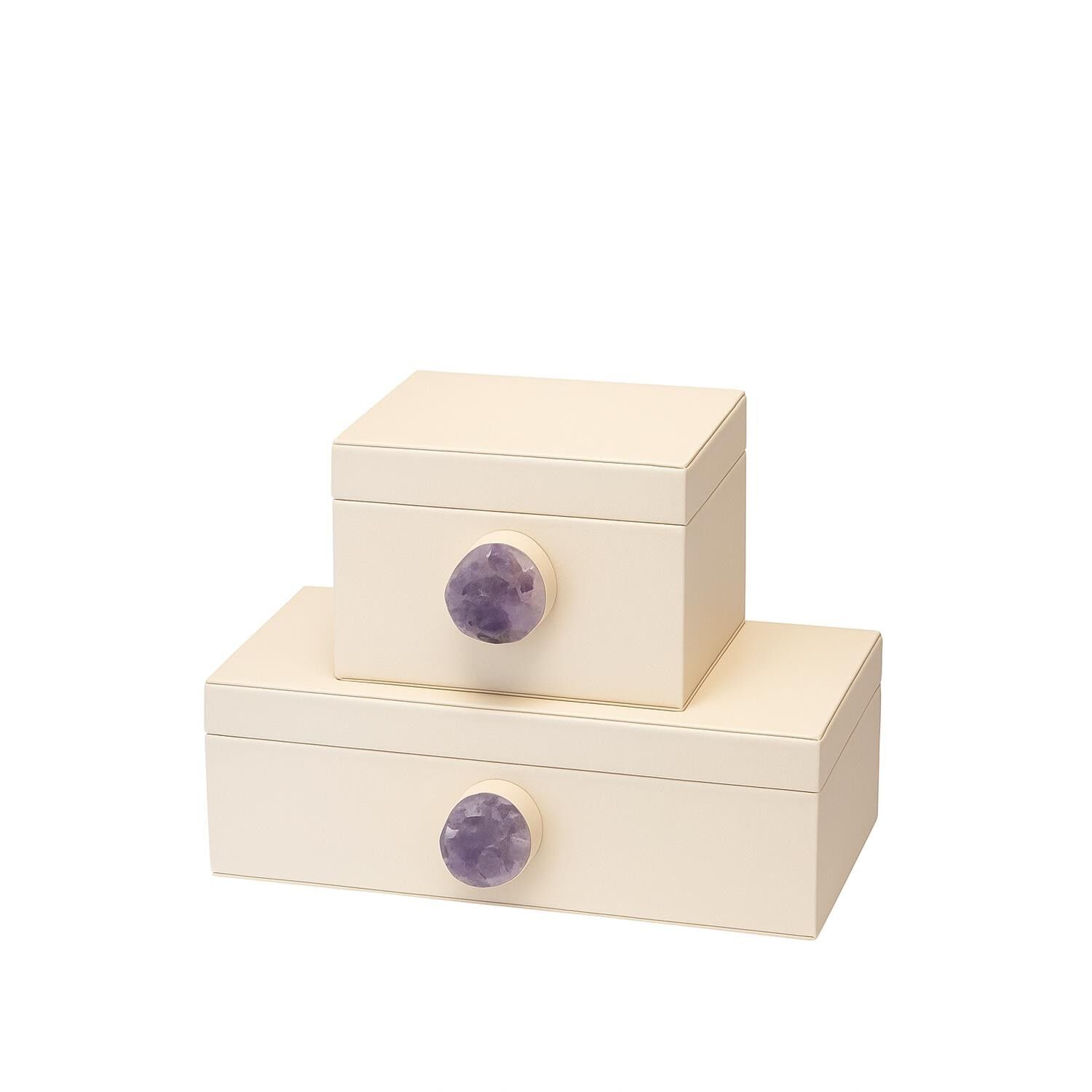 İkili Doğal Taşlı Dekoratif Kutu Turuncu