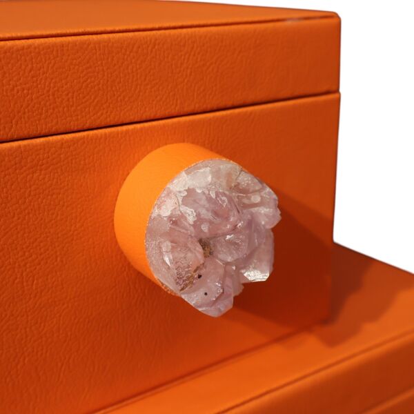 İkili Doğal Taşlı Dekoratif Kutu Turuncu Turuncu