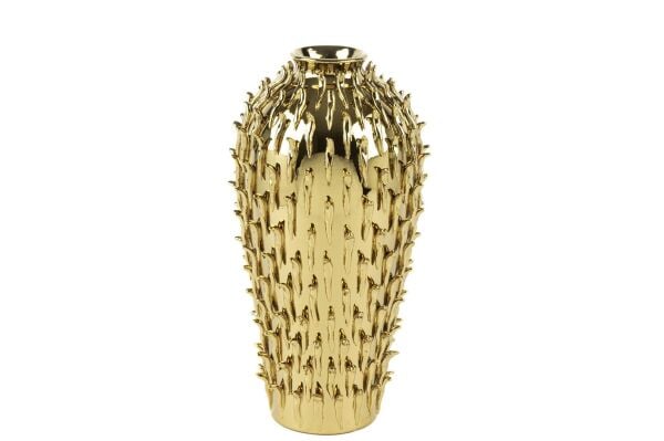 Gold Tırtıklı Vazo Küçük