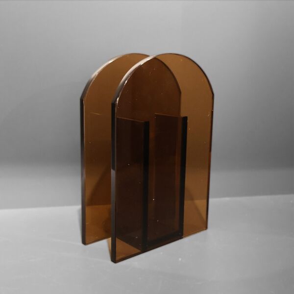 Elips Kahverengi Cam Obje Küçük