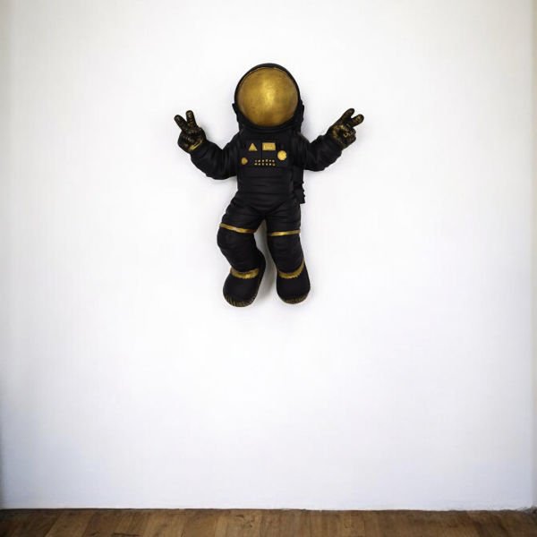 Astronot Duvar Aksesuarı 45cm Siyah Gold