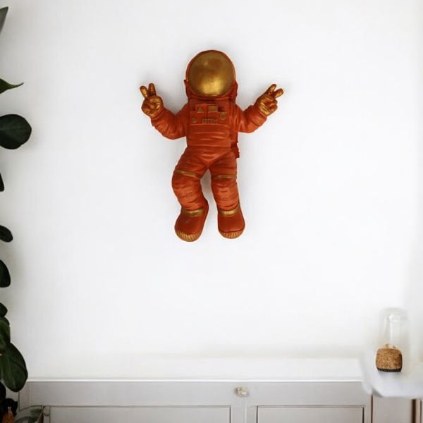 Astronot Duvar Aksesuarı 45cm Turuncu Gold