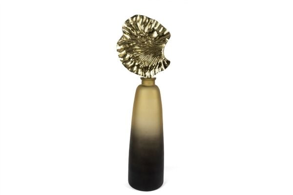 Siyah Kahve Cam Gold Başlıklı Dek Obje Küçük