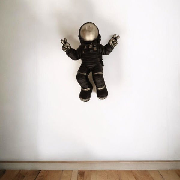 Astronot Duvar Aksesuarı 45cm Siyah Gümüş