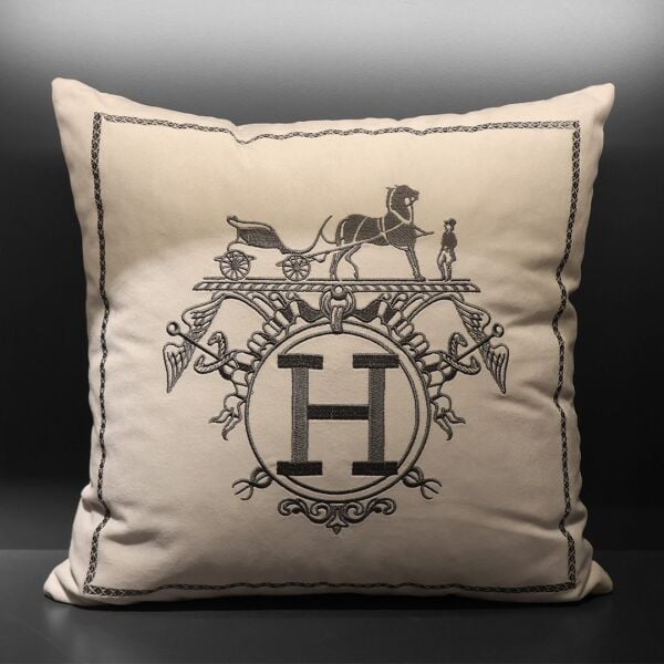 Kadife Kırlent At Arabası Nakış