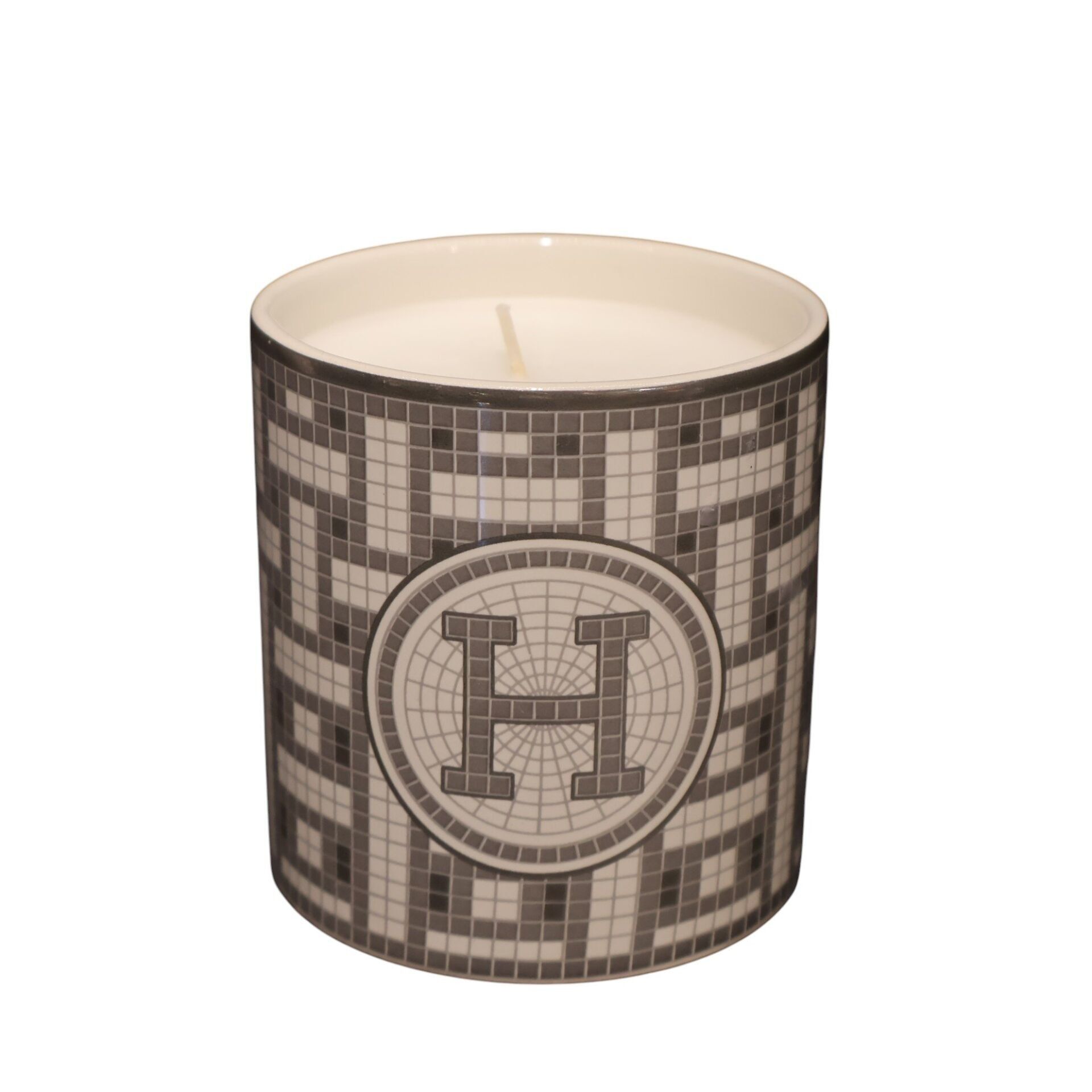 Gri Mozaik Mum Büyük Boy Küçük